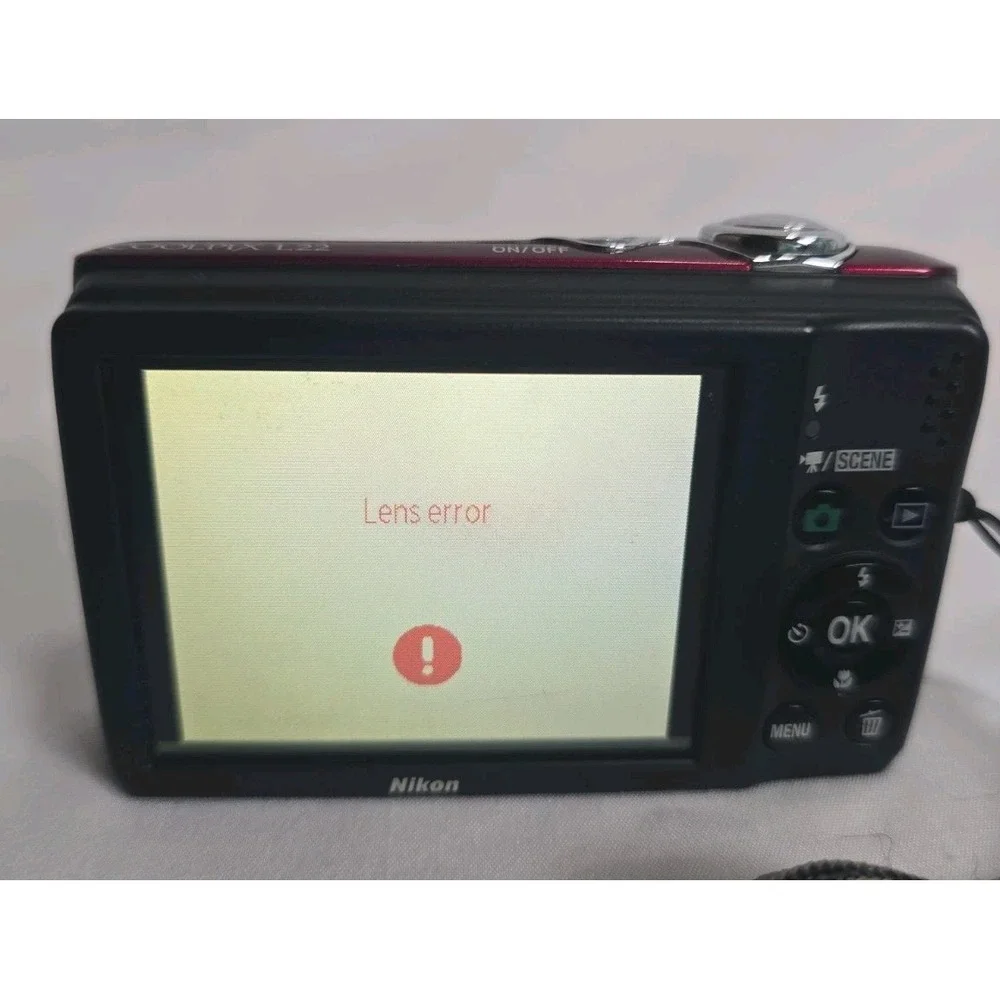 Red Nikon Coolpix L24 Digital Camera *Parts Only Not Working Properly*